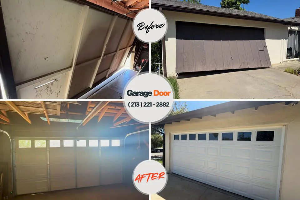 Before and after: garage door repair New Haven, IN
